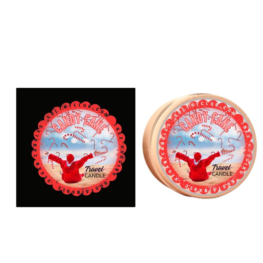 Candy Cane Travel Candle